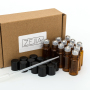 12pcs Empty Essential Oil 3ml Attar Roller Ball Bottles Amber Color Roll on Perfume Oil Bottle Packaging with Box