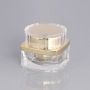 High-Grade 5g 10g 20g 30g 50g Gold Acrylic Cosmetic Packaging Square Cream Jars with Round Cap Pump Sprayer for Loose Powder