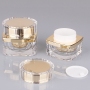 High-Grade 5g 10g 20g 30g 50g Gold Acrylic Cosmetic Packaging Square Cream Jars with Round Cap Pump Sprayer for Loose Powder