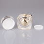 High-Grade 5g 10g 20g 30g 50g Gold Acrylic Cosmetic Packaging Square Cream Jars with Round Cap Pump Sprayer for Loose Powder