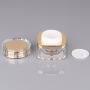 High-Grade 5g 10g 20g 30g 50g Gold Acrylic Cosmetic Packaging Square Cream Jars with Round Cap Pump Sprayer for Loose Powder