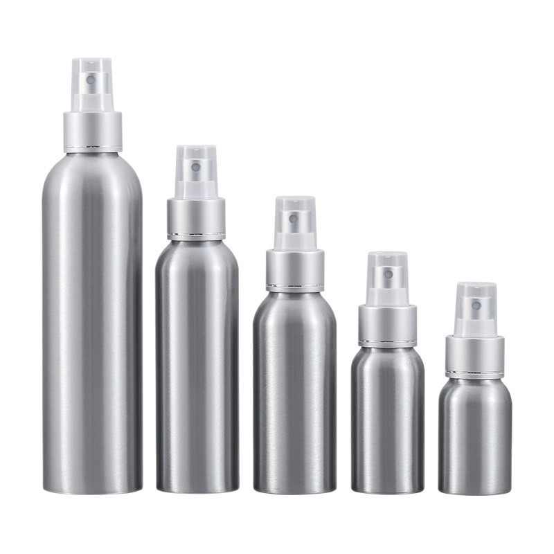 Silvery Aluminum Bottle Mist Spray Strong Usage Metal Bottle Aluminum Spray Bottle With Pump