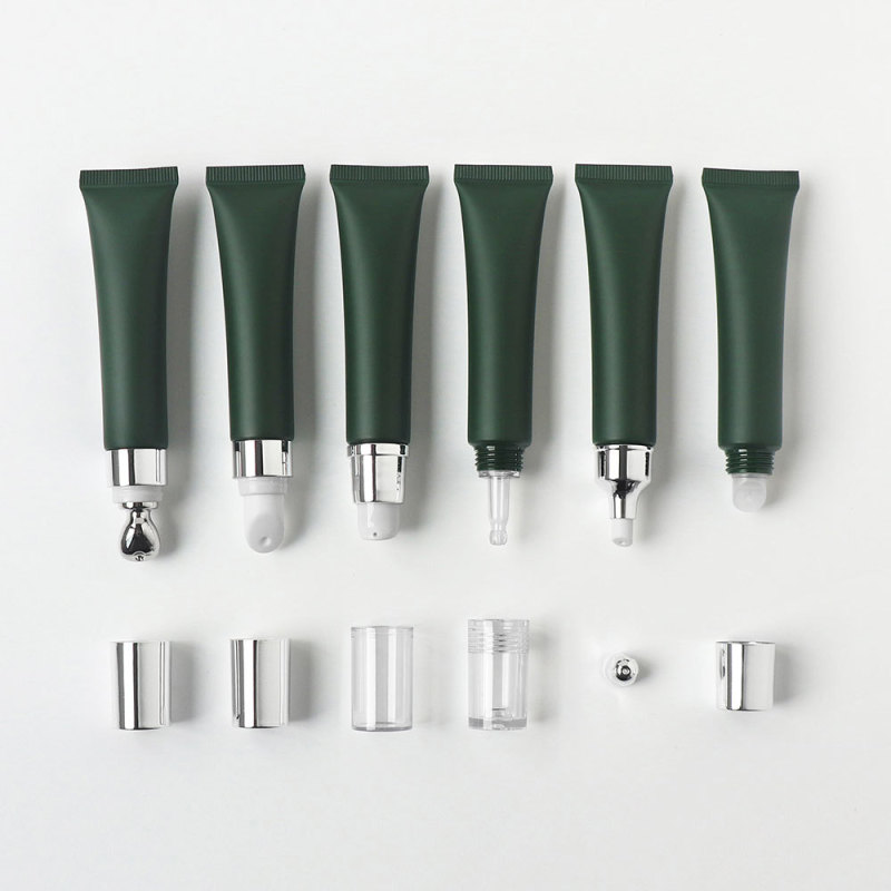 15g 15ml Matte Green Luxury Lip Gloss Foundation Plastic Tube Screw Cap Screen Printing Custom Logo Cosmetic Squeeze Tube