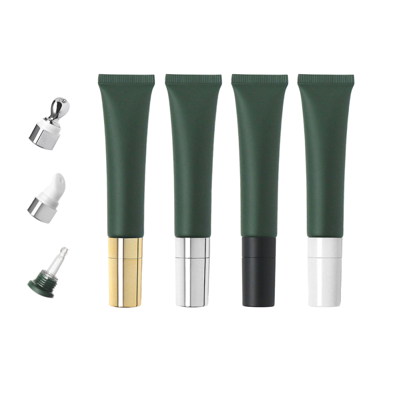 15g 15ml Matte Green Luxury Lip Gloss Foundation Plastic Tube Screw Cap Screen Printing Custom Logo Cosmetic Squeeze Tube