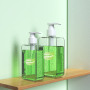 200ml/300ml for Clear PETG Plastic Body Lotion Bottle Bamboo Pump Empty Shampoo Bottle for Skin Care Serum Press for Clear Seal
