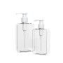 200ml/300ml for Clear PETG Plastic Body Lotion Bottle Bamboo Pump Empty Shampoo Bottle for Skin Care Serum Press for Clear Seal