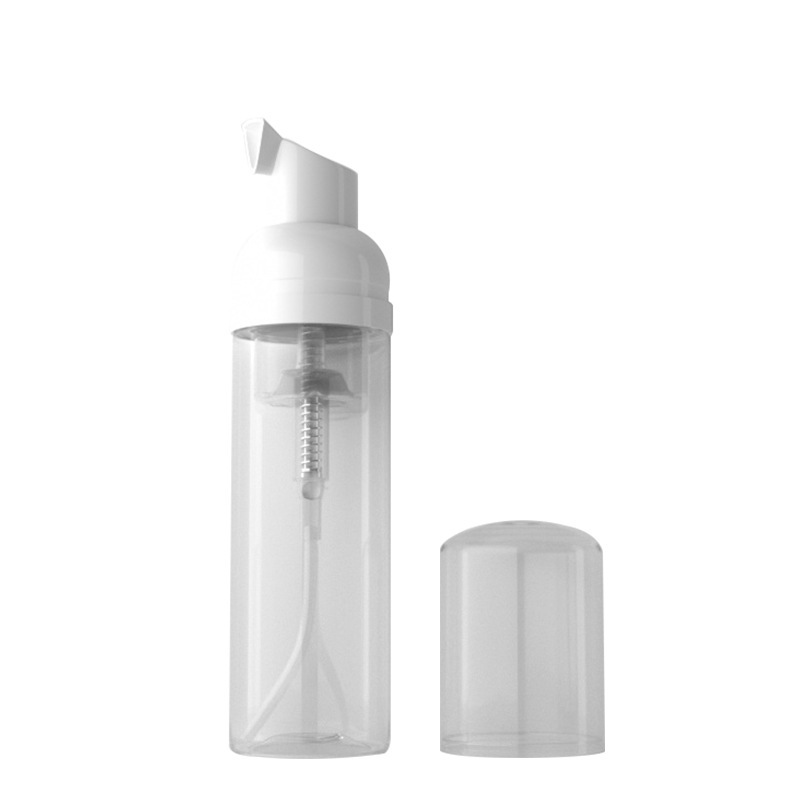 Private Label 60ml for Clear Round PET Foam Pump Bottle Custom Empty Cosmetic Bottle for Facial Cleanser Customizable Sealing