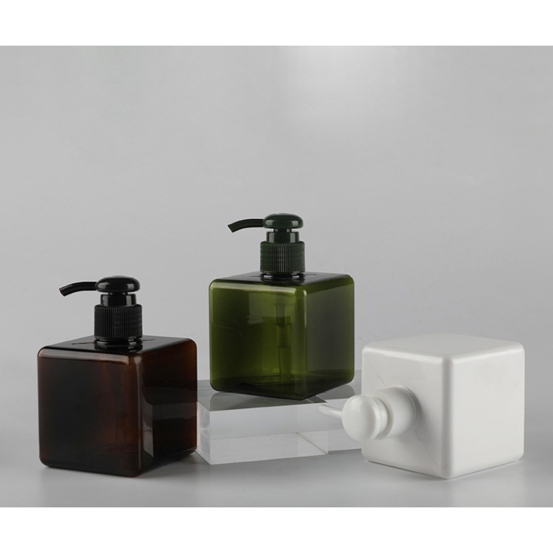 250ML Empty Plastic Container in clear Green Brown pink square Lotion Bottles With Squeeze Pump