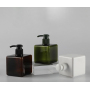 250ML Empty Plastic Container in clear Green Brown pink square Lotion Bottles With Squeeze Pump