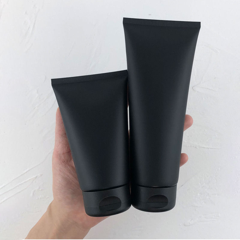 Wholesale Matte Black 150G 200G Plastic Tubes for Cosmetics Eye Cream Lotion Hand Cream Packaging with Screw Cap MOQ 100pcs