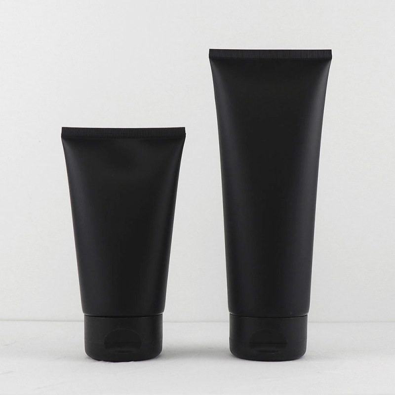 Wholesale Matte Black 150G 200G Plastic Tubes for Cosmetics Eye Cream Lotion Hand Cream Packaging with Screw Cap MOQ 100pcs