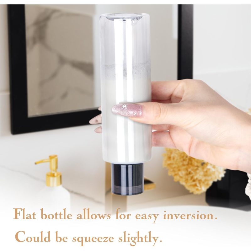 200ML/6.8OZ Double Leak Proof Travel Size Containers for Shampoo, Lotion, Body Wash, Refillable Empty Travel Bottles