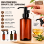 Fast Shipping Wholesale Empty Press Pump Body Oil Bottles 200ml Amber Color Oil Dispenser Plastic Bottle for Oil