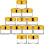 1 oz Round Transparent Glass Jar with Inner Liners and Gold Lid (12pcs)