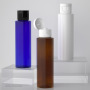 Amber Flip Cap PET 100ml Plastic Serum Round Lotion Bottle Pet Plastic Skincare Cosmetic Packaging Bottles