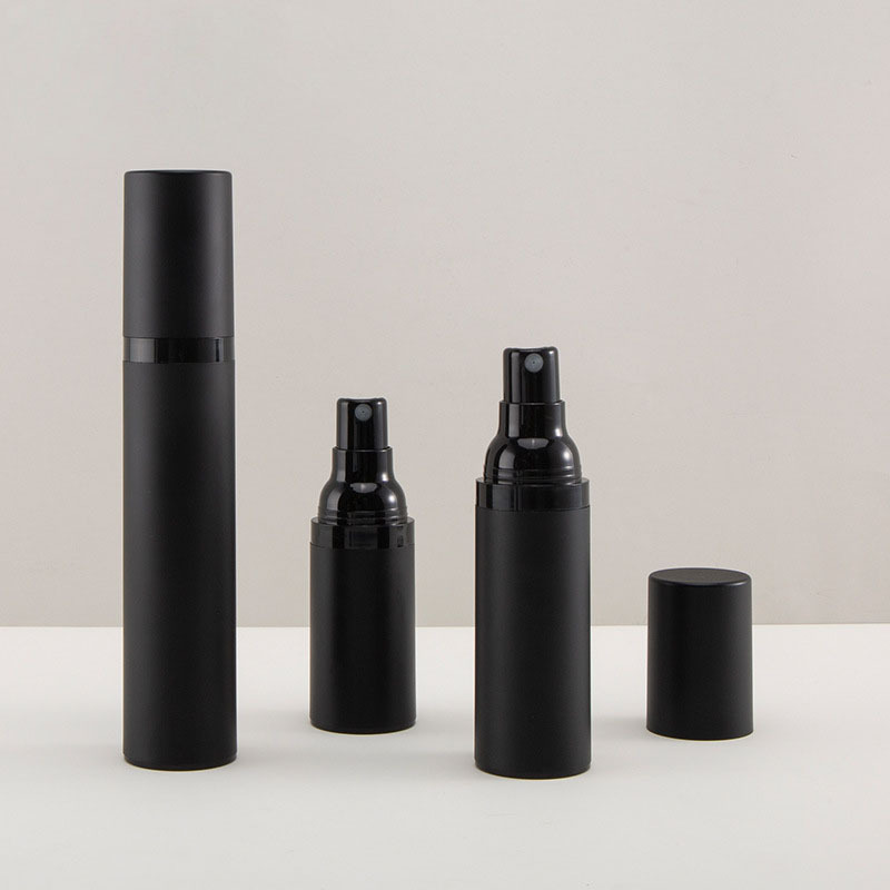 Customized 15ML 30ML 50ML Black Essence Cream Eye Cream Plastic Bottle with Vacuum Pressed Prayer