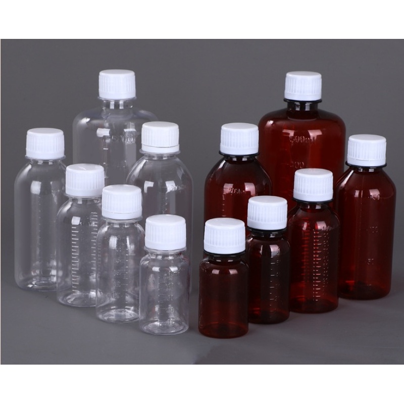 50ml 100ml 150ml 200ml PET Plastic Bottle Empty Liquid Dispenser Bottle 500ml Anti-theft Cap Brown 250ml