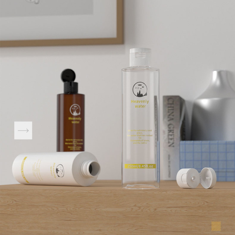 Hot Sell Skincare Packaging 150ml 200ml 250ml Empty White clear Amber Custom Color Flat Shoulder Plastic Pet Shampoo Bottle