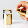 High Quality 20ml 30ml 40ml 50ml Glass Bottles Glass Pump Bottle Essential Oil Bottle Luxury Cosmetic with Gold Lid
