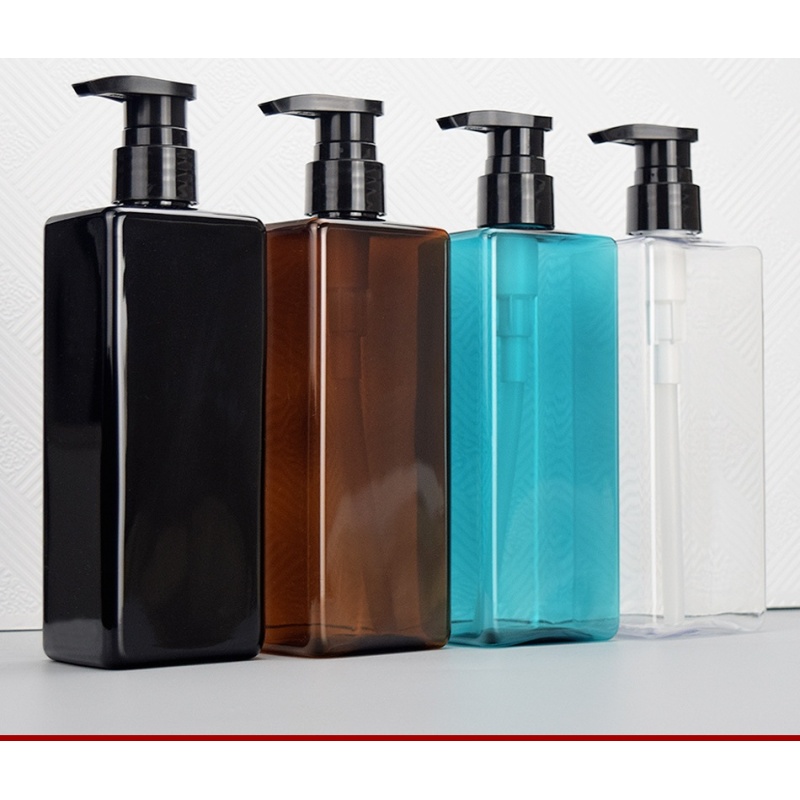 2024 New Style Wholesale 500ml  Plastic Bottle square Transparent Plastic Bottles for Cosmetic