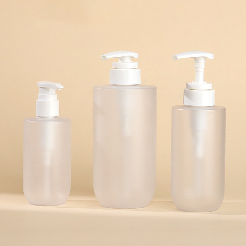 Free Sample Clear/frosted/white 200ml/300ml/500ml Shower Gel Bottle Cream Pump Plastic Shampoo Bottle for Cleaning Products