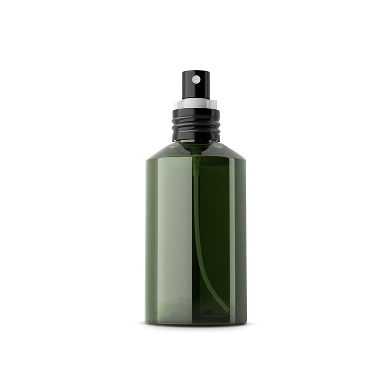 PET Slant Shoulder clear Green Mist Spray Bottle Empty Skincare Lotion Spray Cosmetic Plastic Bottle 50ml 100ml 150ml 200ml