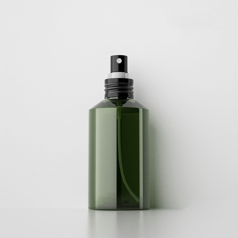 PET Slant Shoulder clear Green Mist Spray Bottle Empty Skincare Lotion Spray Cosmetic Plastic Bottle 50ml 100ml 150ml 200ml