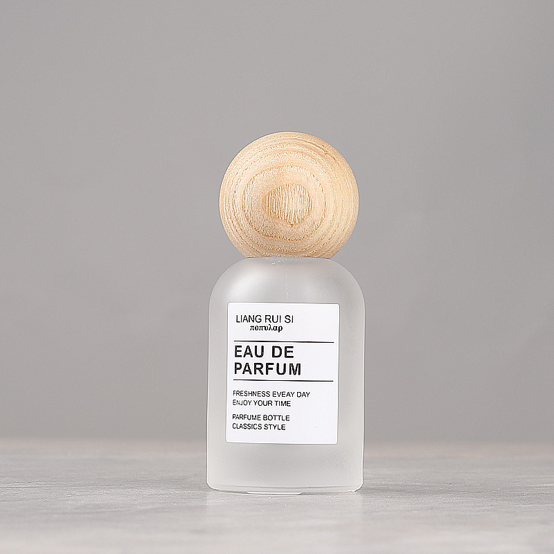 Gift Luxury Perfume Bottle Frosted 30ML Perfume Spray Bottle 50ML Matte Glass Perfume Bottle with Wooden Ball Cap