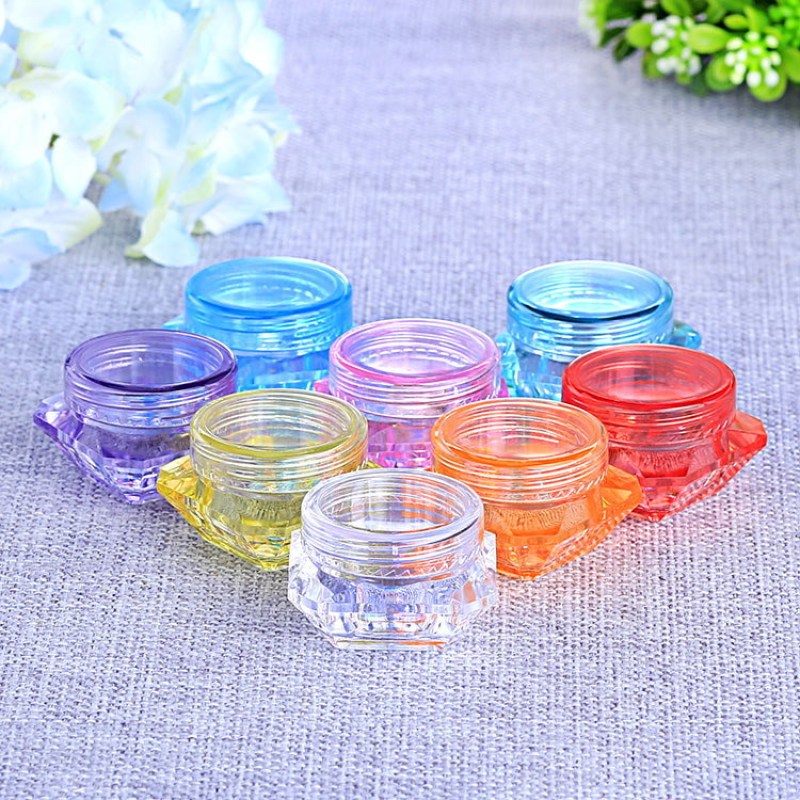 SUNSHINE Recyclable 3g 5g Mini Plastic Cream Jars Colorful Blue Yellow Purple Empty Small Cosmetic Jars for Lipstick Skin Care