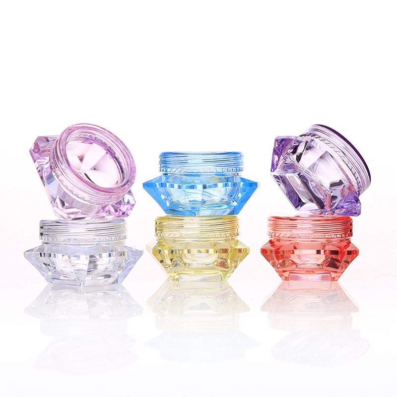 SUNSHINE Recyclable 3g 5g Mini Plastic Cream Jars Colorful Blue Yellow Purple Empty Small Cosmetic Jars for Lipstick Skin Care
