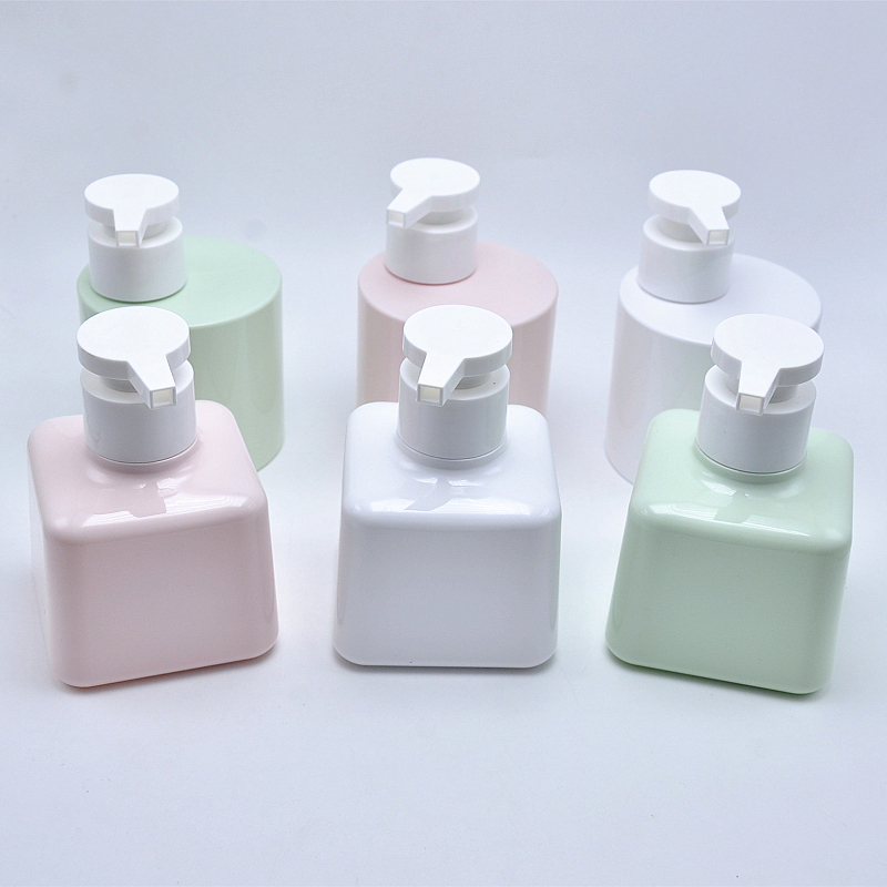 Wholesale 200ml/300ml PETG Cosmetic Plastic Bottles Round Square Empty Lotion Pump with Pump Sprayer for Shampoo Use