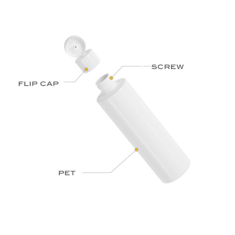 Hangzhou Factory Empty Flat Shoulder Plastic Clear White Amber 8oz 250ml Emulsion Shampoo Dispenser Bottle with Flip Top