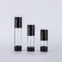 Luxury 15ml 30ml 50ml Plastic Cosmetic Airless Pump Lotion Bottle Empty Black Cap for Face Cream & Skin Care Serum