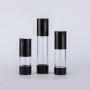 Luxury 15ml 30ml 50ml Plastic Cosmetic Airless Pump Lotion Bottle Empty Black Cap for Face Cream & Skin Care Serum