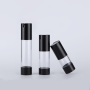 Luxury 15ml 30ml 50ml Plastic Cosmetic Airless Pump Lotion Bottle Empty Black Cap for Face Cream & Skin Care Serum