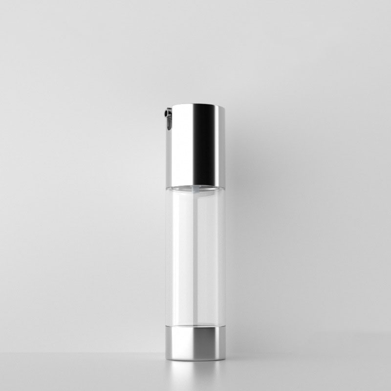 30ml Toner Packaging Cosmetic clear Press Pump Skincare Lotion Bottle with Silver Lid AS Airless Pump Bottles