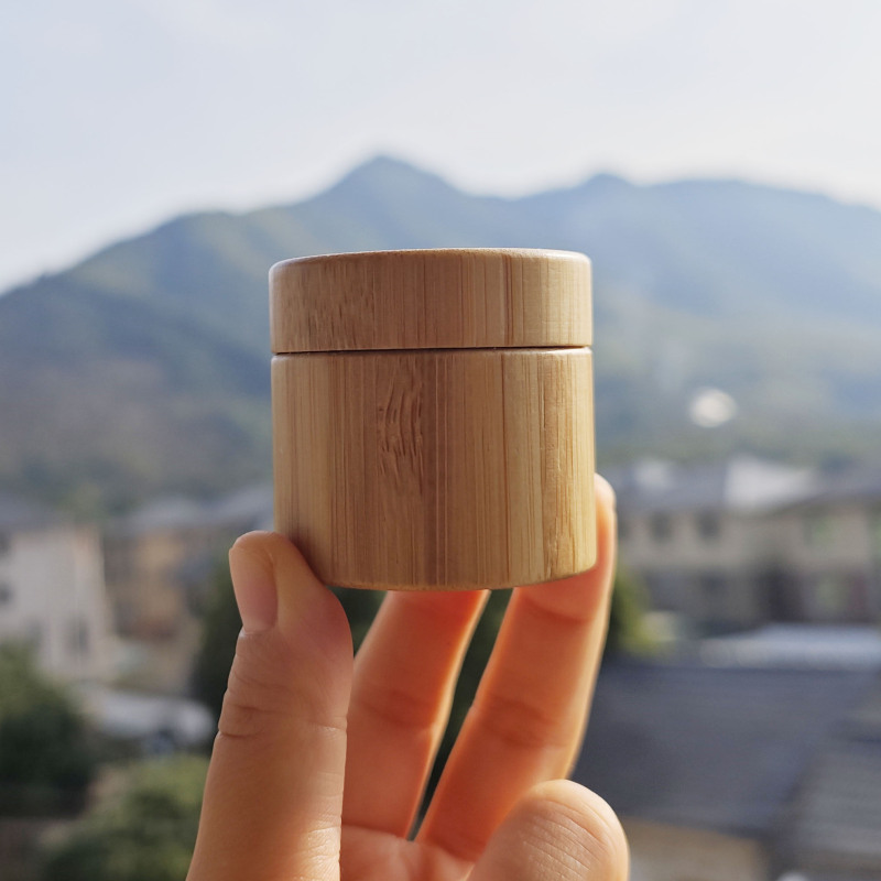 New Arrival Product Natural Body Butter Cosmetic Container 20g 30g Whole Bamboo Plastic Cream Jar With Bamboo Lid