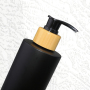 Eco-Friendly 250ml Cream Jar Cosmetic Packaging White Plastic Bottle Screw Cap Bamboo Lid Engraved Spray 100ml/150ml/250ml/500ml