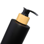 Eco-Friendly 250ml Cream Jar Cosmetic Packaging White Plastic Bottle Screw Cap Bamboo Lid Engraved Spray 100ml/150ml/250ml/500ml