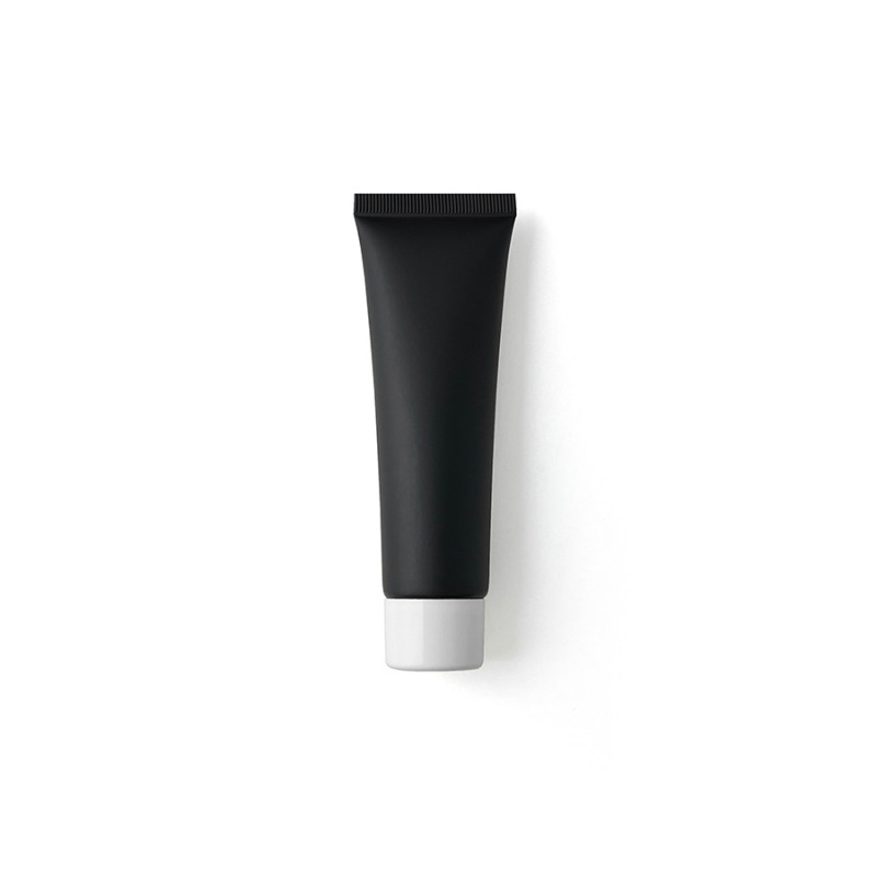 50ml Matte Black Plastic Squeeze Tubes Cosmetic Packaging Soft Hand Cream Tube Facial Cleanser Tube with Different Lids