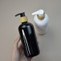 Skincare Packaging PET 350ml Shampoo Bottle Lotion Round Shoulder Plastic 350ml Bamboo Body Lotion Bottle