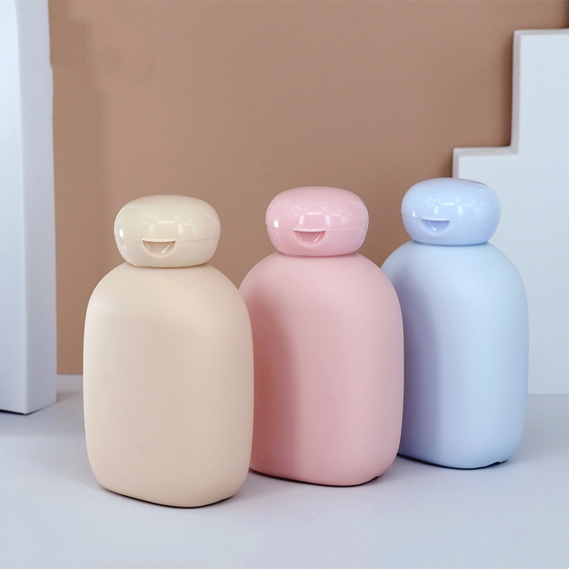 100ML PE Flat Body Clamshell Plastic Lotion Bottle Baby Care Products Sub Bottle Children's pink Lotion Bottle
