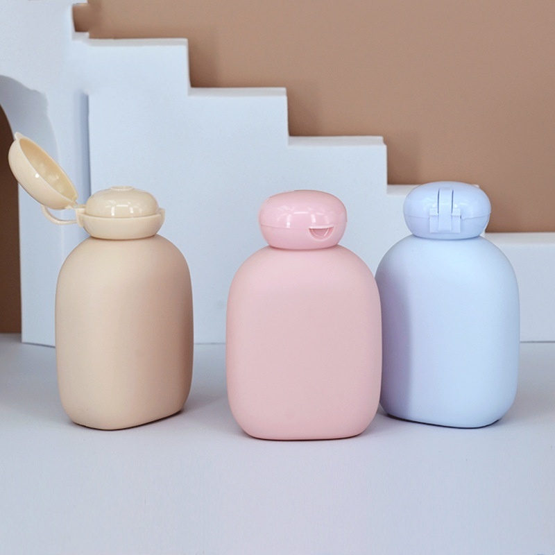 100ML PE Flat Body Clamshell Plastic Lotion Bottle Baby Care Products Sub Bottle Children's pink Lotion Bottle