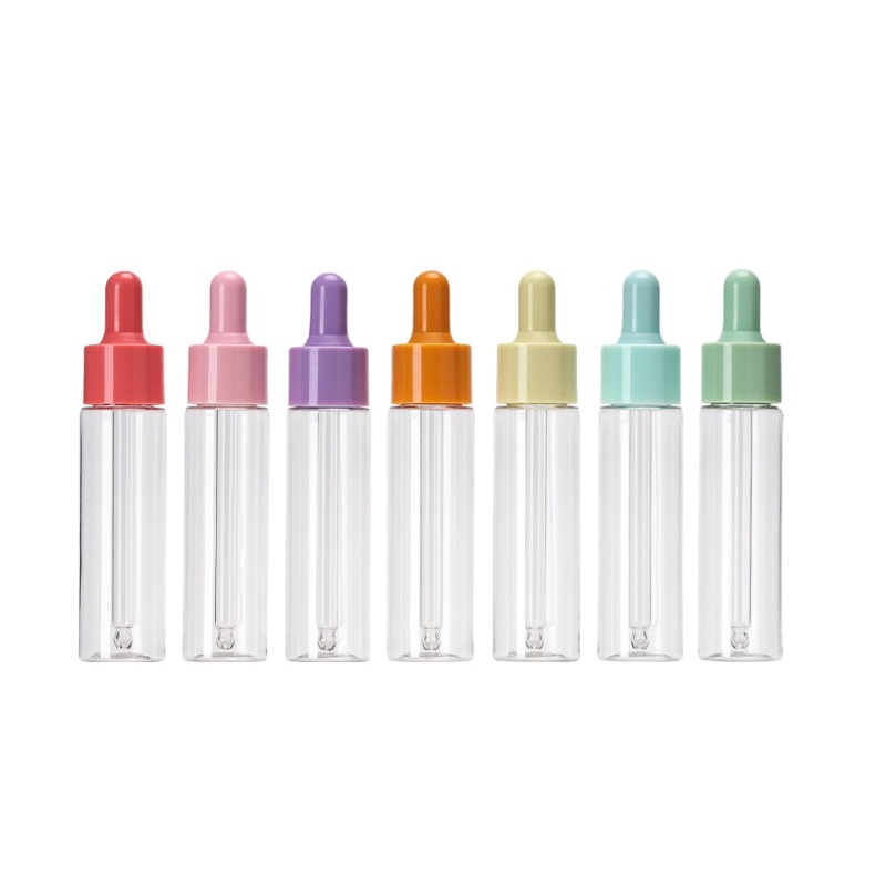 Colorful 30ml Macaron PET Plastic Serum Bottles Thick Empty Small Essential Oil Dropper Bottle