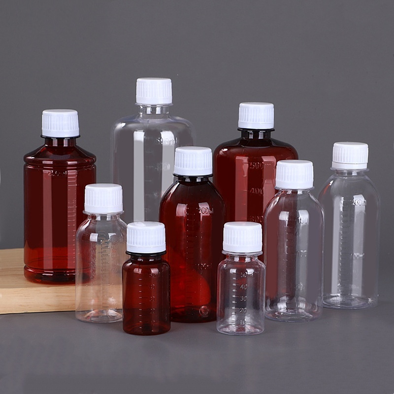 50ml 250ml PET Plastic Anti-Theft Cap Liquid Dispenser Bottles Brown Empty Bottles for Shampoo 500ml PET Bottle 100ml 150ml