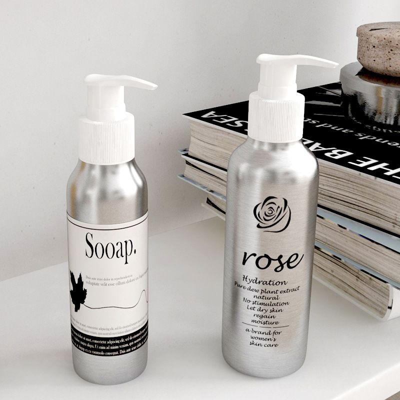 Hot Sale 100ml 120ml 150ml Dispenser Aluminum Lotion Pump Shampoo Bottles