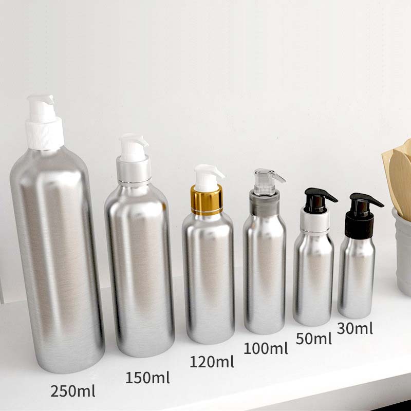 Hot Sale 100ml 120ml 150ml Dispenser Aluminum Lotion Pump Shampoo Bottles
