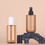 Ready Stock 200ml Slant Shoulder PET Plastic Bottle Amber Green Refillable Toner Lotion Container with Inner Plug