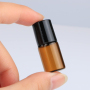 24pcs Bulk Sale Small 2ml Amber Glass Roller Bottle Plastic Lid Perfume Sample Test Bottle for Essential Oil Skin Care Serum