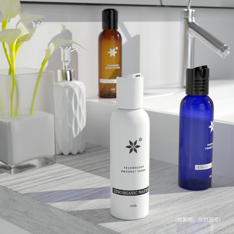 Wholesale 60ml Cosmetic Packaging Container Empty Plastic 2oz PET Toner Bottle with Disc Cap Serum Bottle